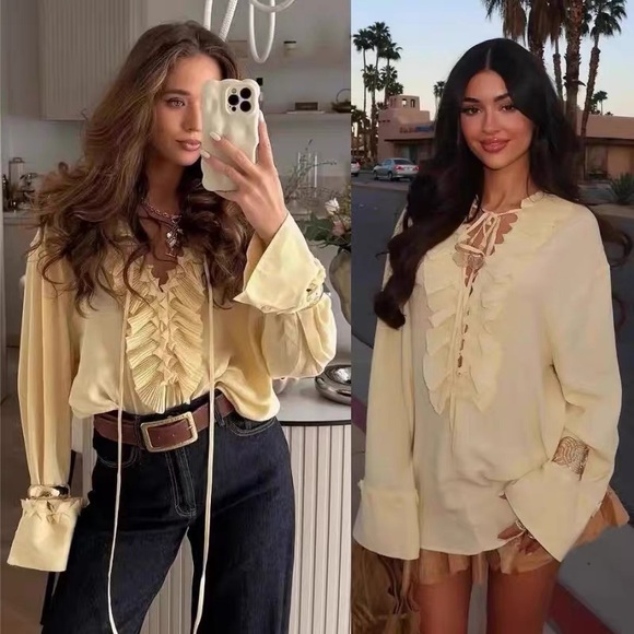 H&M Ruffled Tunic Blouse Limited Edition - Picture 5 of 17